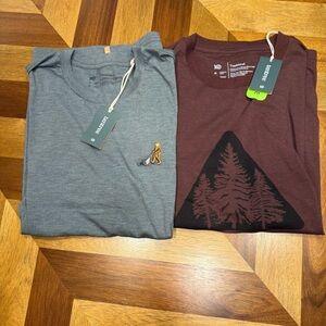 Tentree Heather Gray and Burgundy T-Shirts